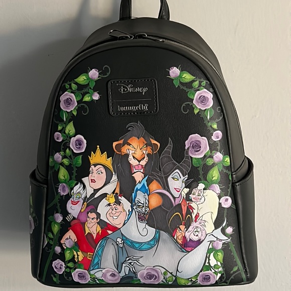 Gift Ready New Loungefly Disney’s Favorite Villains Vegan Leather Mini Backpack - Picture 12 of 12